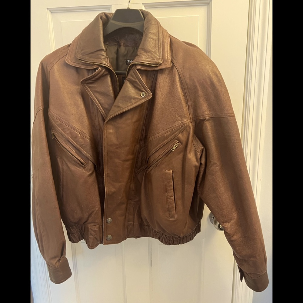 Genuine Leather Men’s Bomber Jacket